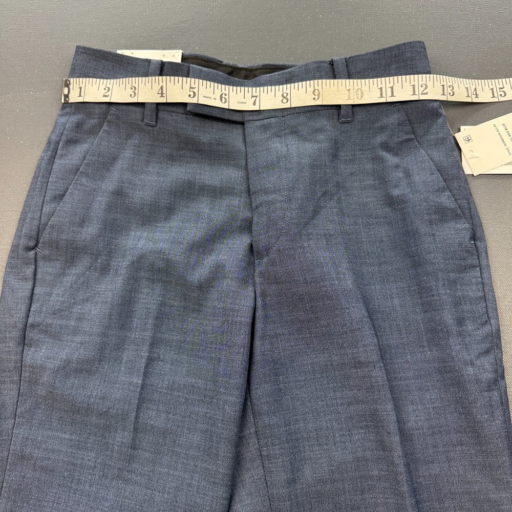 Calvin Klein Dress Pants Boys 8 Slim Fit Flat Front Stretch Navy Blue Casual NWT - Picture 3 of 11